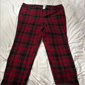Lane Bryant Plaid Pants in Red and Black